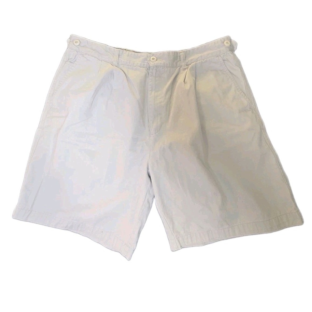 Bert Pulitzer Tradition Shorts Mens 42 Tan Pleated Cotton Twill Comfort Waist